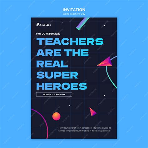 Premium Psd World Teachers Day Invitation Template