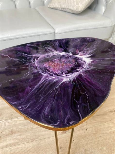 Amethyst Geode Table Custom Epoxy Resin Furniture Coffee Table Etsy