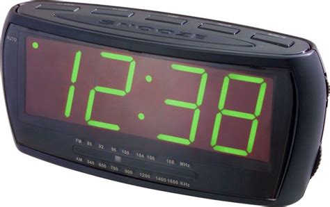 Alarm Clock Radio Digital Led Am Fm Black Large Big Numbers Sight