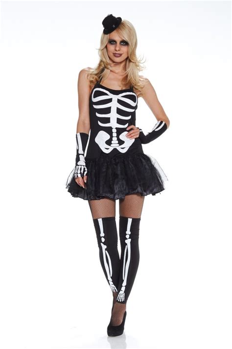 Halloween Kost M Sexy Skeleton Karneval Skelett Fasching Damen Zombie