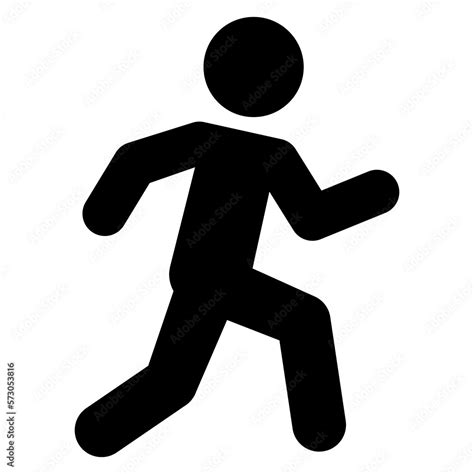 Logo Running Icono Plano Con Silueta Aislada De Hombre Corriendo