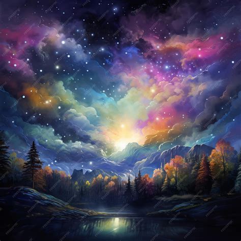 Premium Photo | Light up the night sky with color