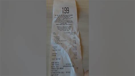 My Mcdonald Receipt Youtube