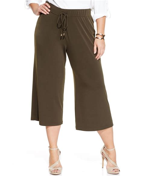 Lyst - Jones New York Signature Plus Size Cropped Wide-Leg Pants in Green