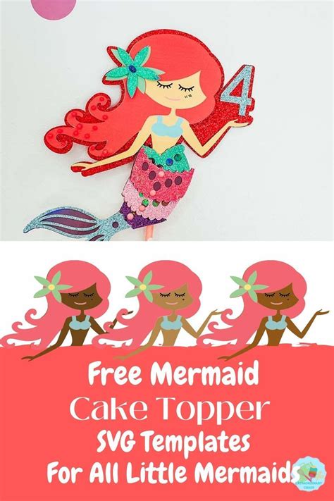 Free Cricut And Silhouette Mermaid Cake Topper SVG Template With A