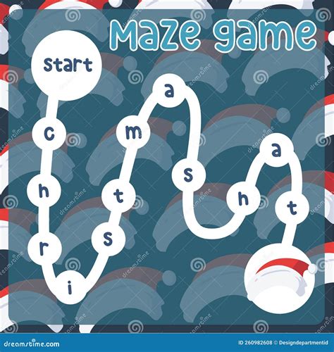 Maze Game for Toddlers with Christmas Theme. Stock Vector ...