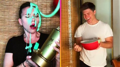 Scarlett Johansson Gets Slimed By Husband Colin Jost Mid Acceptance