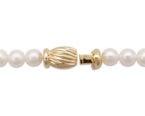 Pearl Necklace Golden Barrel Clasp - Pearl & Clasp