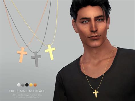 Cross Male Necklace Sims 4 Men Necklace Sims