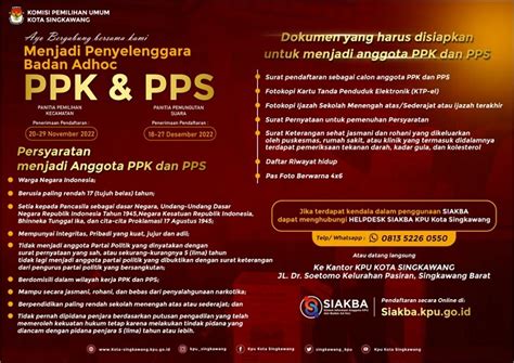 Kpu Singkawang Buka Pendaftaran Penyelenggara Badan Adhoc Ppk Dan Pps