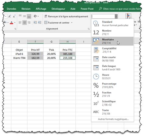 Excel pratique Format prédéfini Médiaforma