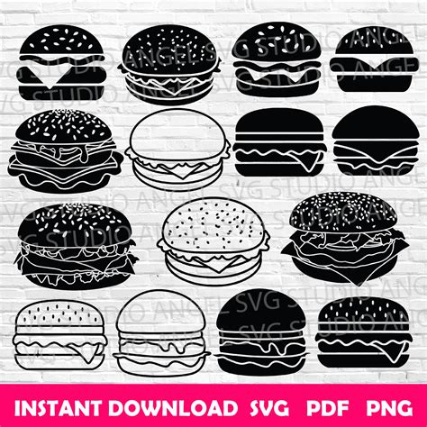 Buy Burger Svg Hamburger Svg Burger Cricut Hamburger Cricut Burger