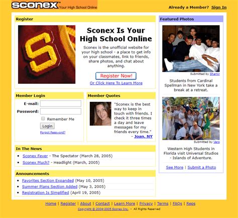 Sconex In 2005 Web Design Museum