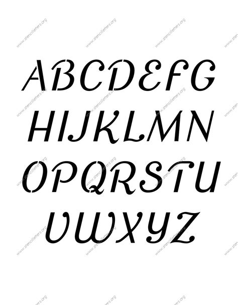 Alphabet Stencils Cursive Font