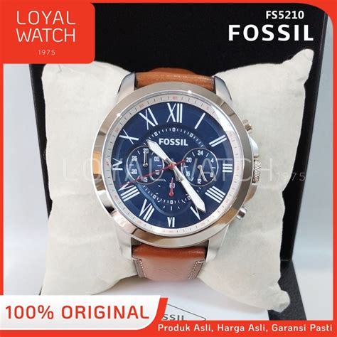 Jam Tangan Fossil Original Pria Fs5210 Silver Biru Coklat Lazada