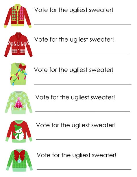 Ugly Sweater Party Free Printables - The Country Chic Cottage