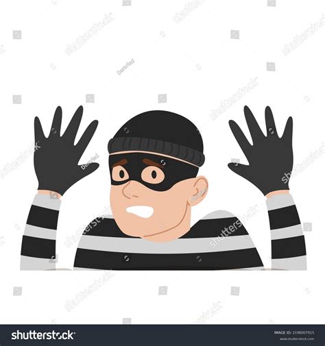 Thief Got Caught Vector Isolated Illustration Stock Vector Royalty