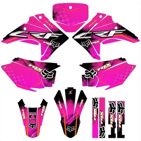 Kit Gráfico Adesivo Crf 230 250 Plotagem Rosa Fox Pink 0 20