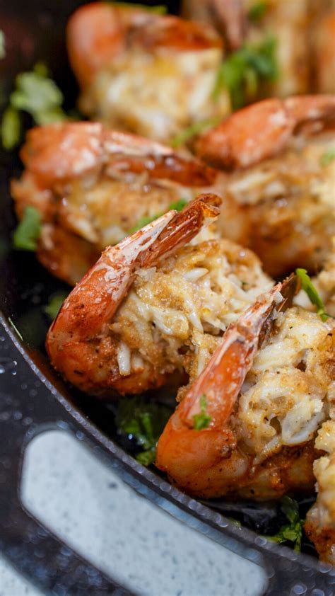 Baked Jumbo Stuffed Shrimp Recipe With Crabmeat Couple In The Kitchen