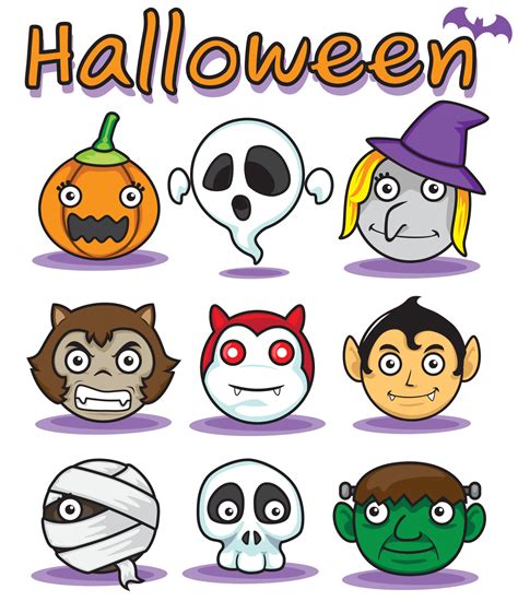 halloween head ghost icon witch ghost pumpkin Werewolves devil Vampire skeleton mummy ...