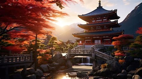 Premium Photo | Beautiful temple in japan amazing photo