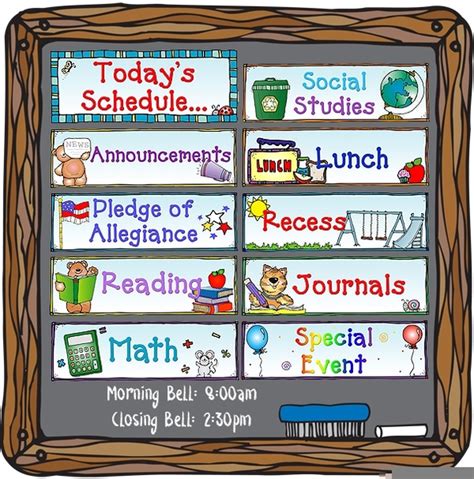 Preschool Visual Schedule Clip Art