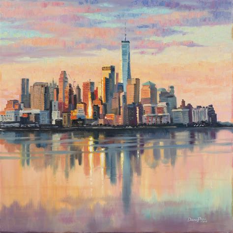 New York Skyline Painting Cityscape Canvas Print City Abstract Art ...