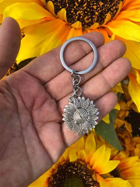 Sunflower Keychain Etsy