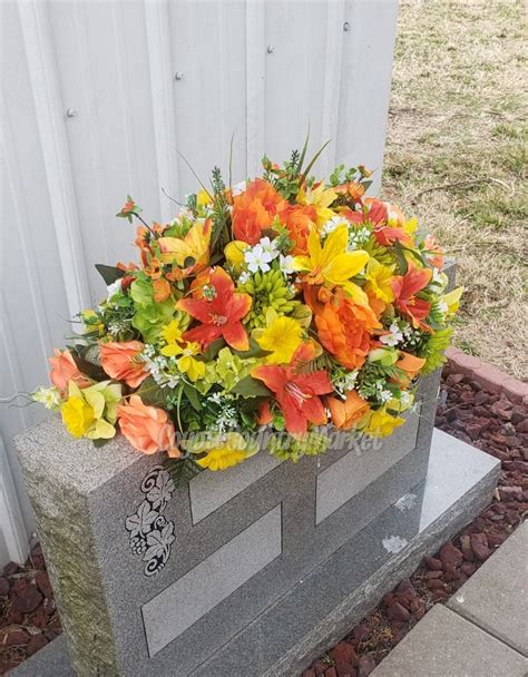 Orange Yellow Green Spring Headstone Saddle Cemetery Headstone Etsy