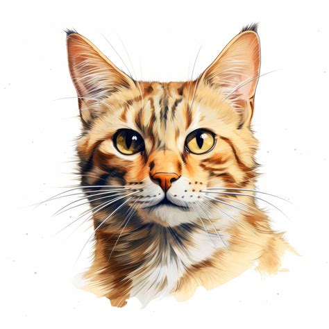 Premium AI Image | Closeup Cat Drawing On White Background 8k Ultraclear