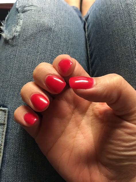 Red Sns Nails 376 Nails Sns Nails Nail Designs