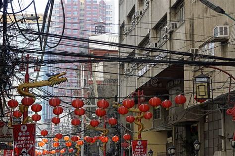 Manila Philippines Circa March 2023 Colorful Red Lanterns In