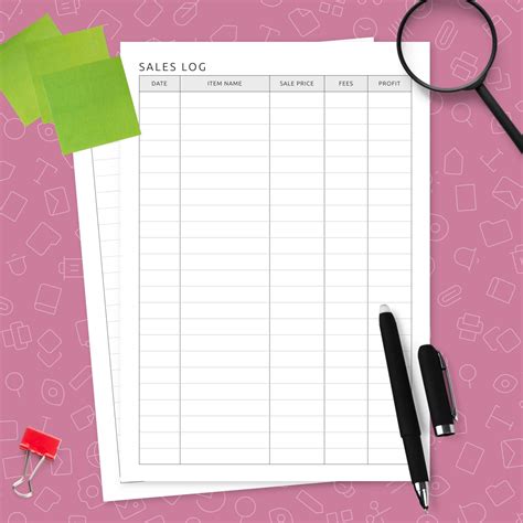 Sales Log Template Template Printable Pdf