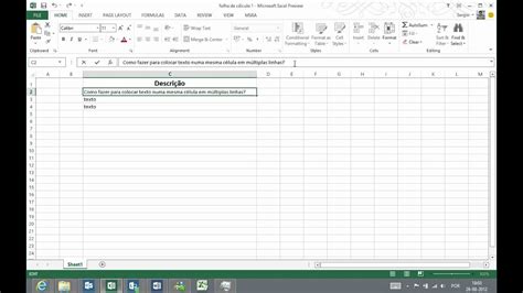 Como Inserir Texto No Excel