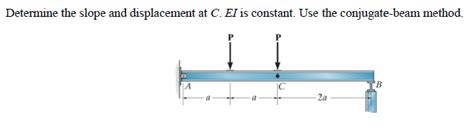 Solved Determine The Slope And Displacement At C Ei Is