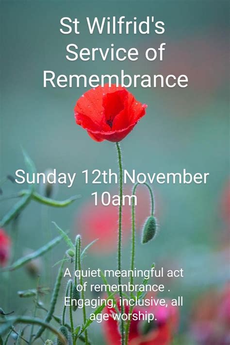 Remembrance Sunday Service St Wilfrid S