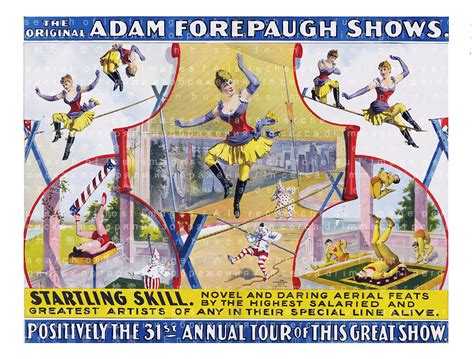 Antique Circus Poster Printable Wall Art Trapeze Artists Etsy