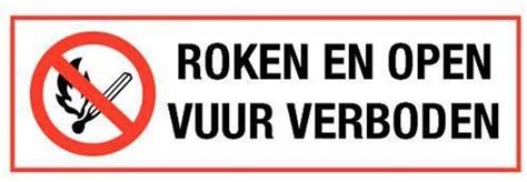 Roken En Open Vuur Verboden Bord Kunststof 400 X 150 Mm Bol