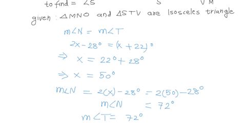 SOLVED Given MNO And ETV Are Isosceles MLN 2x 28 9 MEI R 22