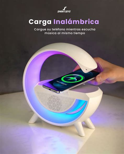 Lampara RGB Parlante Bluetooth Carga Inalámbrica Smartjoys