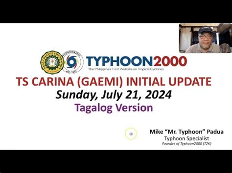 Bagyong Carina Gaemi Update Linggo Tagalog Ver English