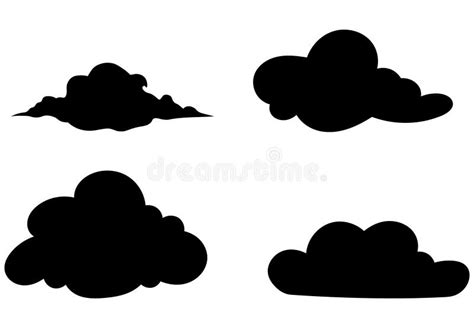 Conjunto De Iconos De Nube Siluetas De Nube En Forma Vectorial