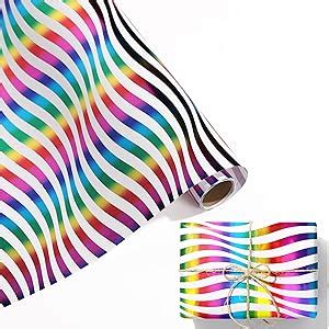 Geburtstag Geschenkpapier Bunte Set 3 Rollen Regenbogen Glitzernde