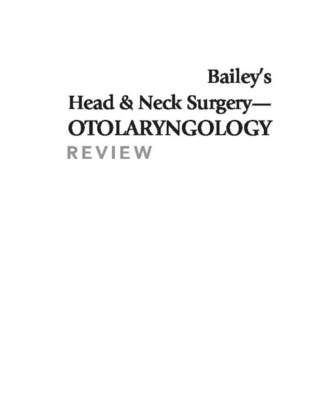 Baileys Head And Neck Surgery Otolaryngology Review Pdfcoffeecom