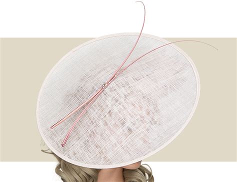 Vera Cream Sinamay Disc Fascinator Hat with Blush