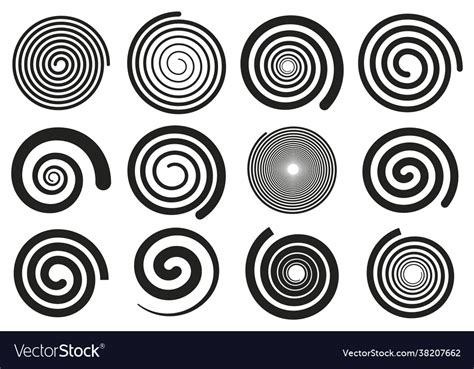 Abstract Spirals Vortex Swirl Motion Elements Vector Image