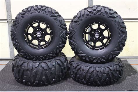 YAMAHA GRIZZLY 700 27 QUADKING ATV TIRE COBRA BLK WHEEL KIT IRS1CA