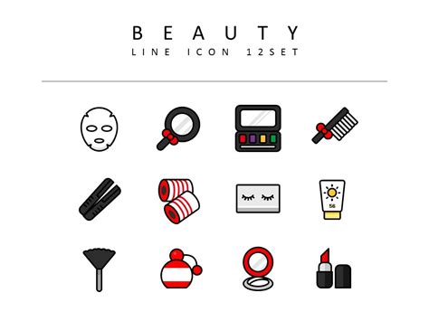 Beauty Icons Set Vector