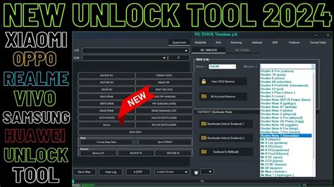 VG Tool 2024 Oppo Vivo Xiaomi Mi Account Frp Unlock Pattern Pin Unlock