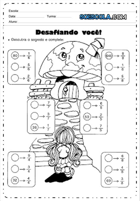 Atividades com Frações 4º ano - SÓ ESCOLA
